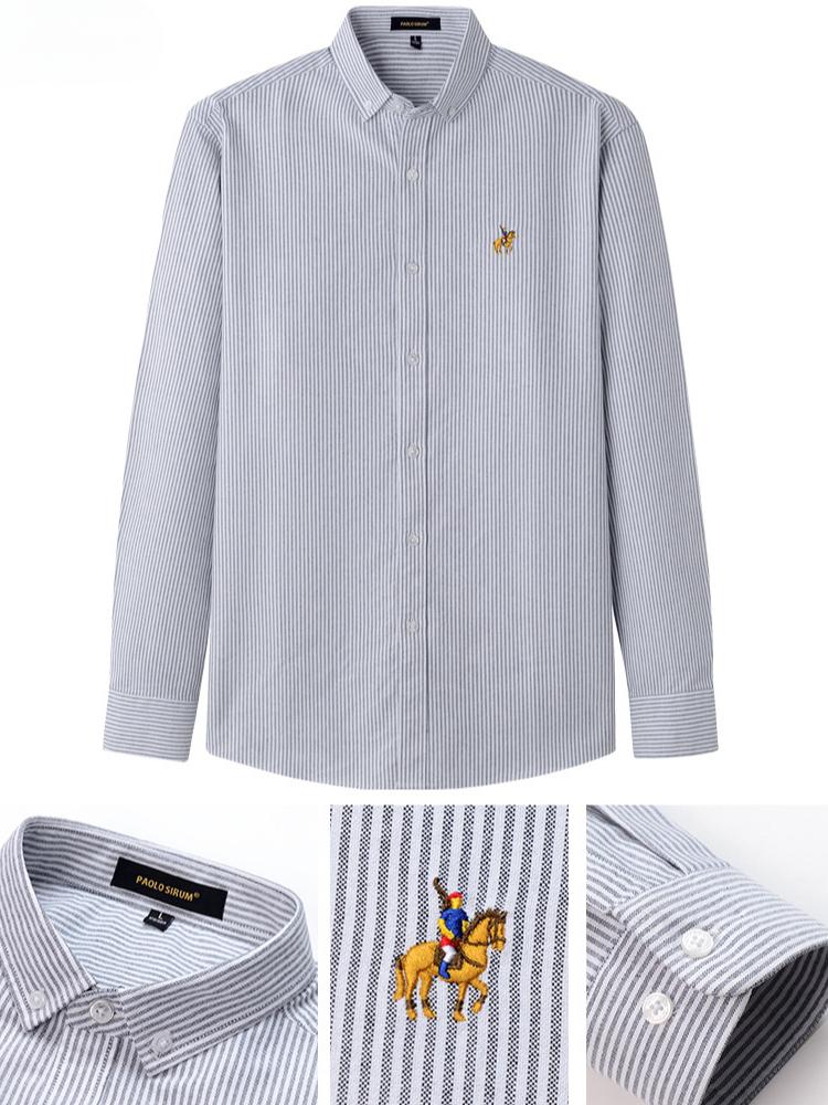 Мужская футболка с длинным рукавом в европейском и американском стиле, весна-осень, однотонная, с вышитым отложным воротником, хлопковая рубашка