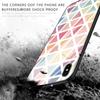 Tempered Glass Phone Case for iPhone Samsung Galaxy Infinix TPU Soft Edge Fashion Geometric Patterns Shockproof Cover