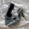 2025 New Women's Jeans Heeled Sandals Pointed High Heel Office Lady Shoes Beautiful Women High Heels  Shoes  Sandalias Mujer