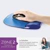 Tapis de souris - fellowes - crystal gel - ergonomique - repose poignet - transparent bleu