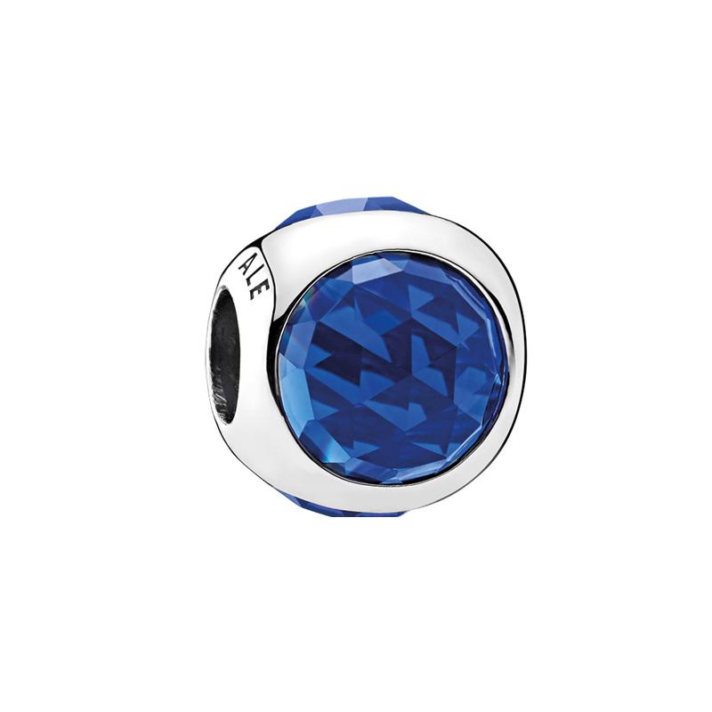 Pandora Sparkling Water Drops 925 Silver Jewelry Accessories Men and Women Couple Style Blue 792095NCB