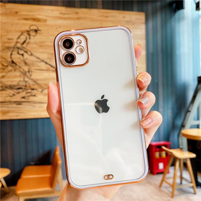 Гальванический прозрачный чехол для телефона для Iphone 12 13 Pro 11 12 Max Xr X Xs Max 13pro 14pro Max, мягкая прозрачная противоударная задняя крышка