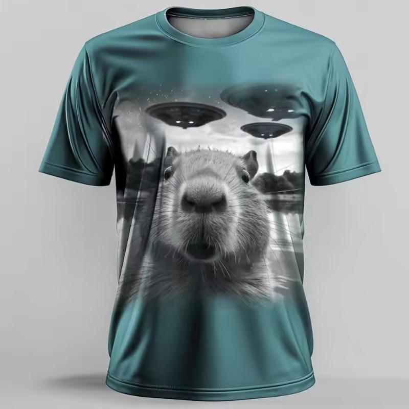 Мужская футболка с принтом 3D Animal Mouse, летняя мода, повседневная, для спорта на открытом воздухе, для фитнеса, с круглым вырезом и короткими рукавами, мужская рубашка, одежда