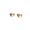 New Earrings Rainbow Color Geometric Drip Earrings Stylish Simple Style Jewelry Women