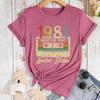 Женская футболка с принтом кассеты 1981 года, свободного кроя, с круглым вырезом и короткими рукавами для женщин