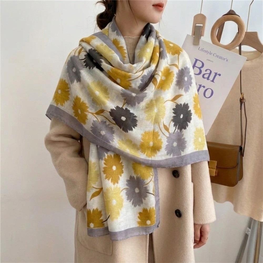 Elegant Sunscreen Foulard Shawl Korean Style Luxury Silk Scarf Fashion Shawl Wrap Female