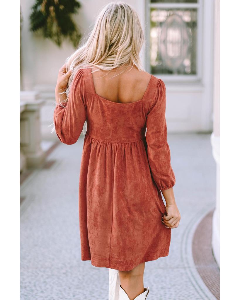 Azura Exchange Элегантное платье с квадратным вырезом и рукавами-фонариками