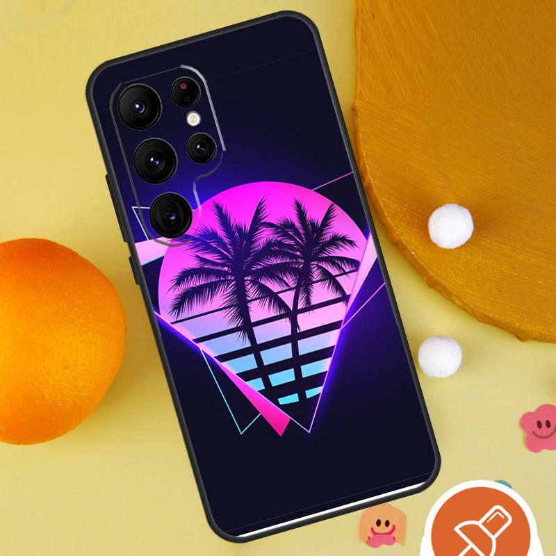 Synthwave Retro 80s Neon Case For Samsung Galaxy S25 Ultra S24 S23 S22 S21 Ultra S9 S10 S20 Plus S24 FE Funda Cover