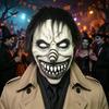 Full Face Spiral Clown Head Cover Spooky Terrifying Cosplay Mask  Haunted House