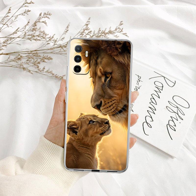Animal Tiger lion Transparent Phone Case for Samsung Galaxy A04 A04S A14 A23 A34 A54 M23 M33 M52 M53