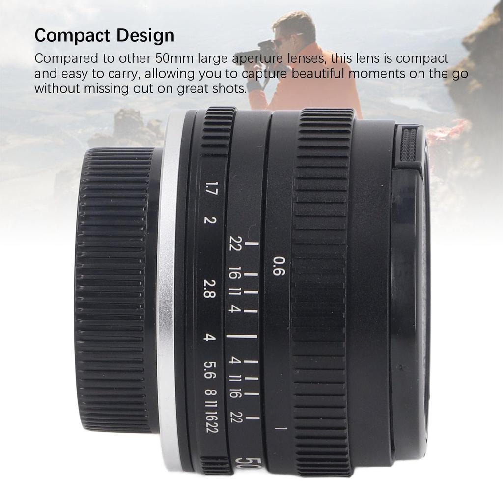 50 мм F1.7 Полнокадровый светосильный объектив с ручной фокусировкой, Фикс-объектив с креплением со стандартной резьбой 42 мм, Резкость и боке, Аксессуары для камеры