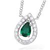 [L7243] - Silver Necklace 'Sissi' Silvery White Emerald (rhodium-plated) - 13x9 Mm