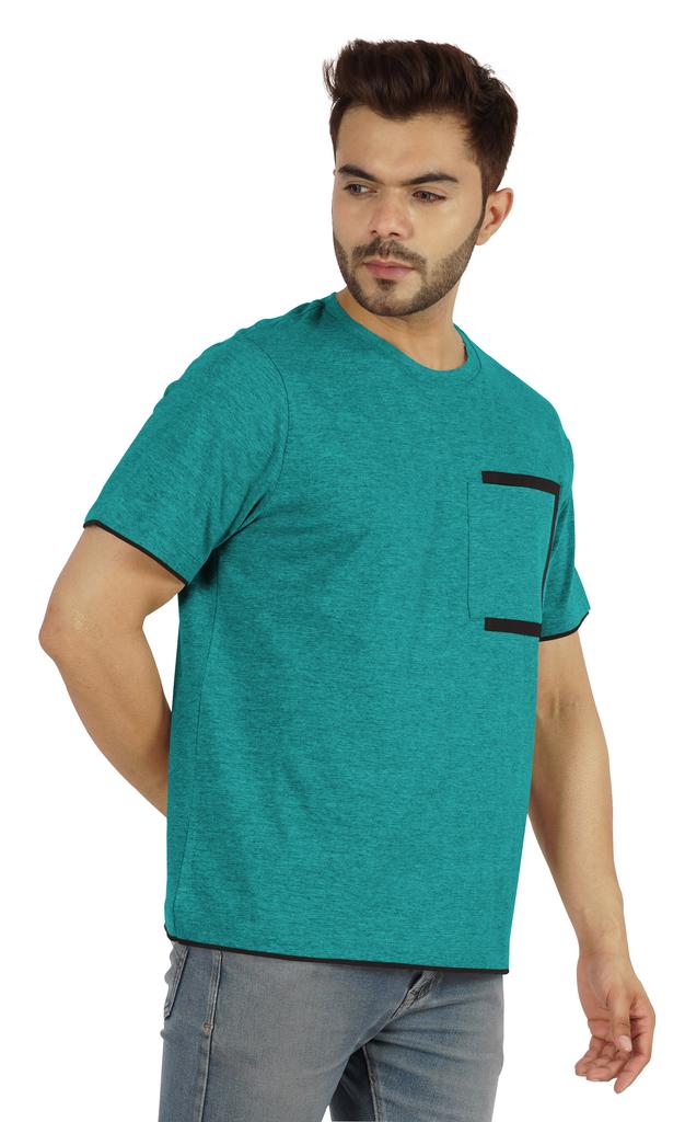 Inkmeso Мужские футболки с круглым вырезом, повседневные базовые рубашки с коротким рукавом и накладным карманом