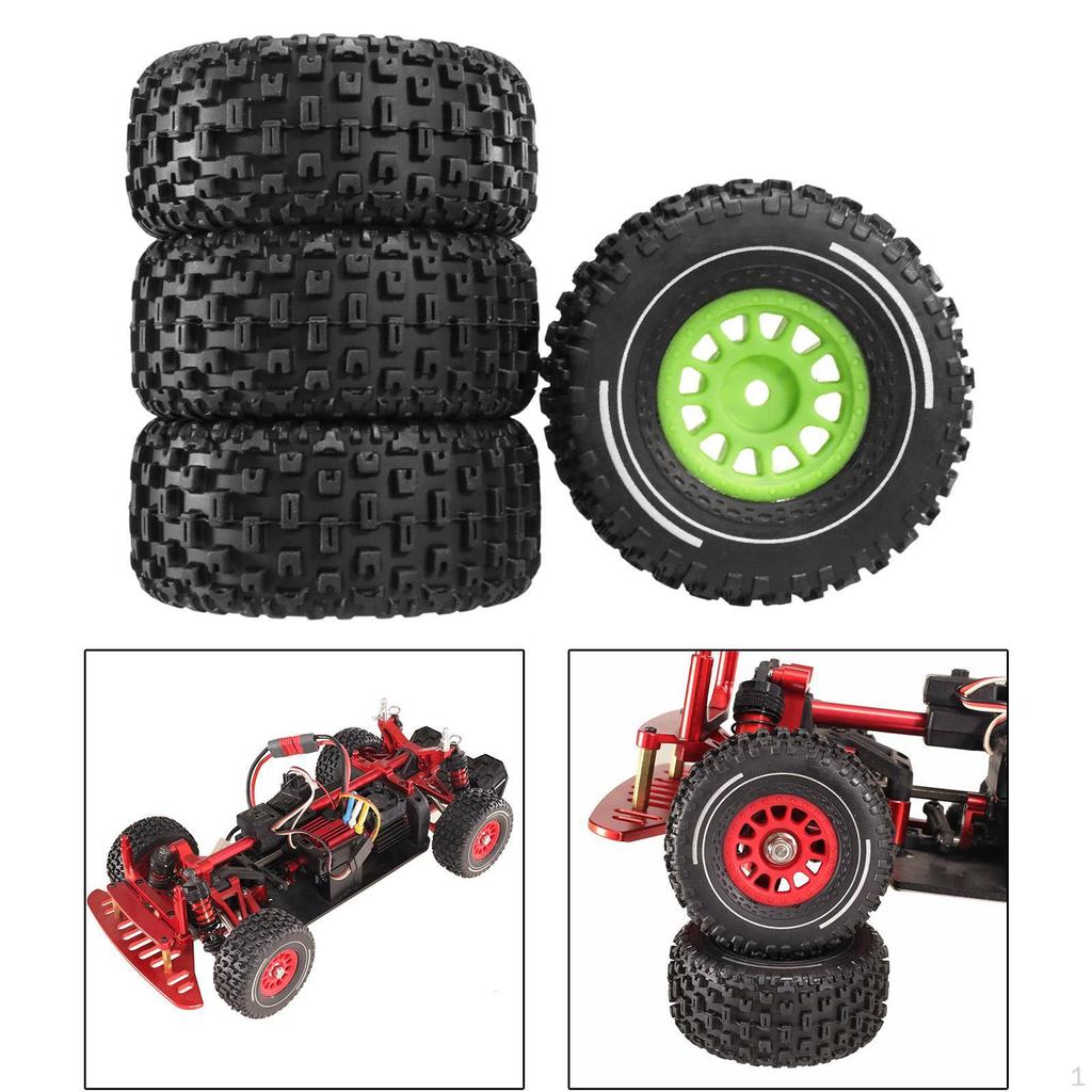 RC Car Tyre Tires Set 4 Pieces Accessories Easy To Replace Spare Parts Truck Wheel
