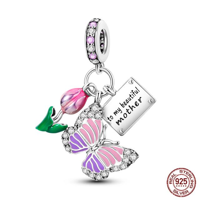 Настоящее серебро 925 пробы, красочные бабочки, Сова, фея, подвески, бусины, подходят для Fasion, оригинальные браслеты 925, ожерелья, изысканные ювелирные изделия «сделай сам»