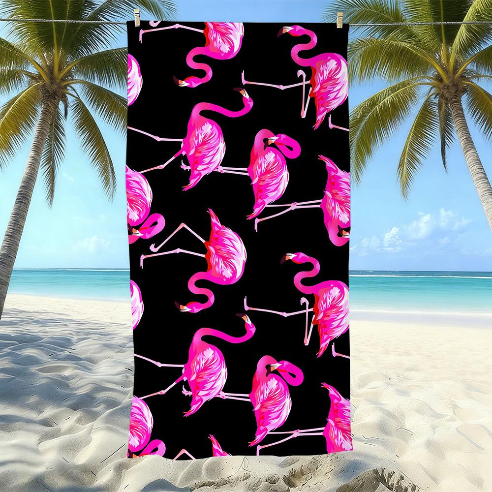 Seaside Microfiber Beach Towel, Water-Absorbing Quick-Drying Double-Sided Velvet Printed Bath Towel