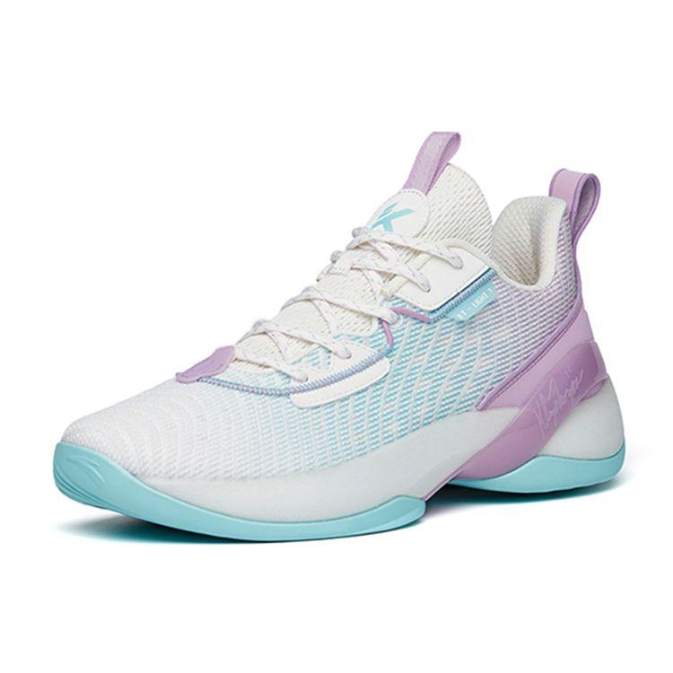 Anta Легкая кавалерия 7 износостойкие дышащие низкие баскетбольные кроссовки мужские кроссовки белые синие фиолетовые 112221606-2