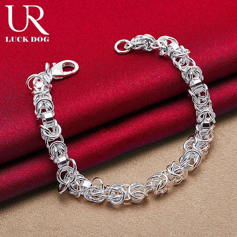 925 Sterling Silver Multi Cross Chain Circular Bracelet, Fashionable Wedding Jewelry