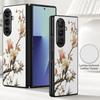 Чехол с принтом «Роскошные цветы» для Samsung Z Fold 8 7 6 5 Гибридная кожаная накладка Жесткий ПК Складной чехол для телефона для Galaxy Z Fold8 Fold7 Fold6