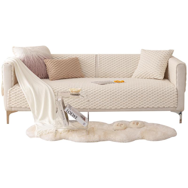 Простая современная плюшевая подушка для дивана, украшение для гостиной, нескользящее толстое полотенце для спинки, мягкое, удобное, все включено, стирается в стиральной машине, чехол для дивана