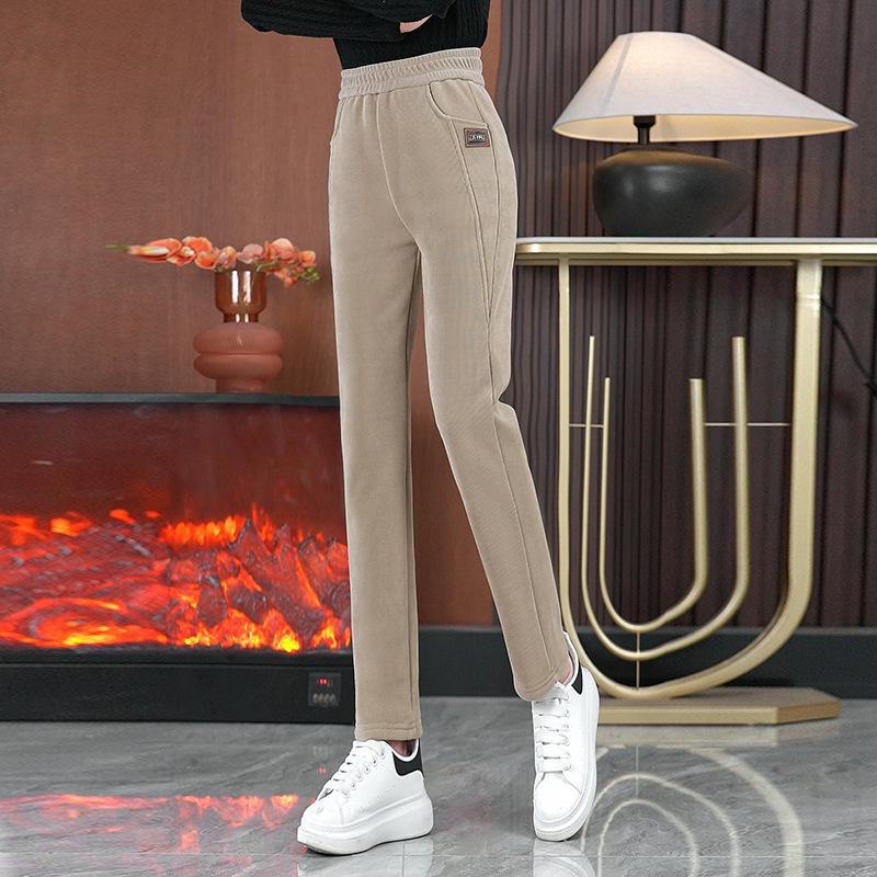 New High Waist Velvet Harem Pants Slim Warm Loose-Fit Trousers for Autumn & Winter