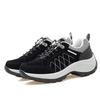 2025 Women's Sports Shoes Casual Lace Up Thick Soled Women's Shoes Slope Heels Anti Slip Running Camping and Hiking Shoes Male