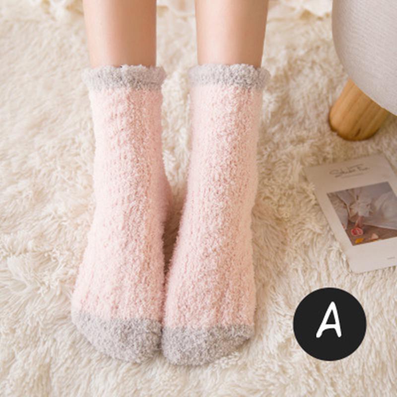 Милые носки с героями мультфильмов, женские осенне-зимние толстые теплые носки для сна, коралловые бархатные теплые носки Лолита Кавайи, рождественские подарки