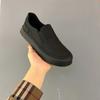 Fashion Platform Casual Shoes for Men Slip-on Cool Young Shoes Street Pure Black Footwear Breathable Flat Mens Casual Shoes Plus Size 45
