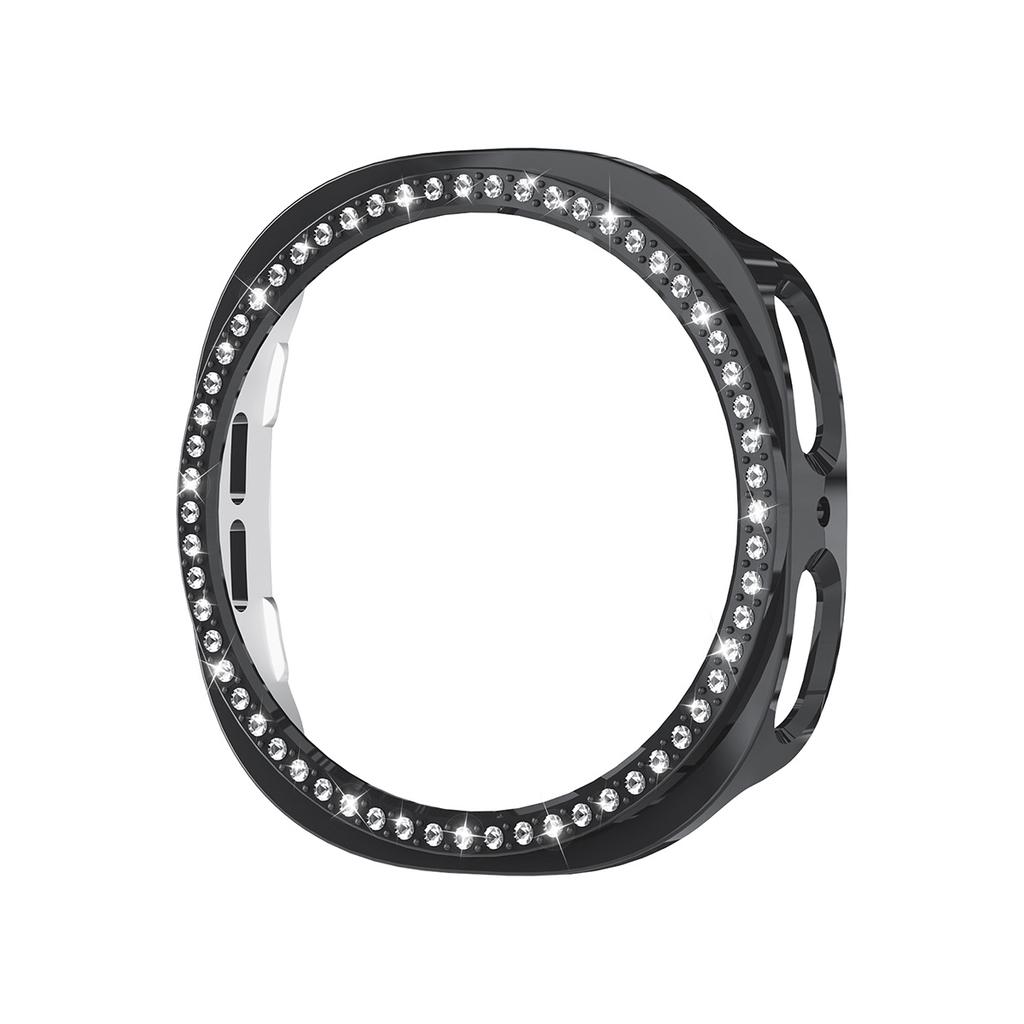 ENKAY HAT PRINCE For Samsung Galaxy Watch8 40mm Case with PMMA Screen Film Rhinestone Decor PC Watch Cover