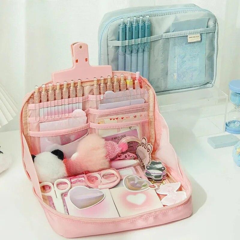 12-слойная грязеотталкивающая сумка-карандаш большой емкости с пандой, эстетическая школьная коробка, чехол для канцелярских принадлежностей, пенал на молнии, школьные принадлежности