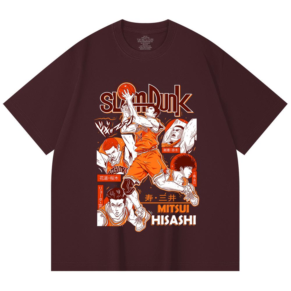230 Gsm 100% Cotton Slam Dunk V4 Mitsui Print Unisex Heavy Cotton T Shirt