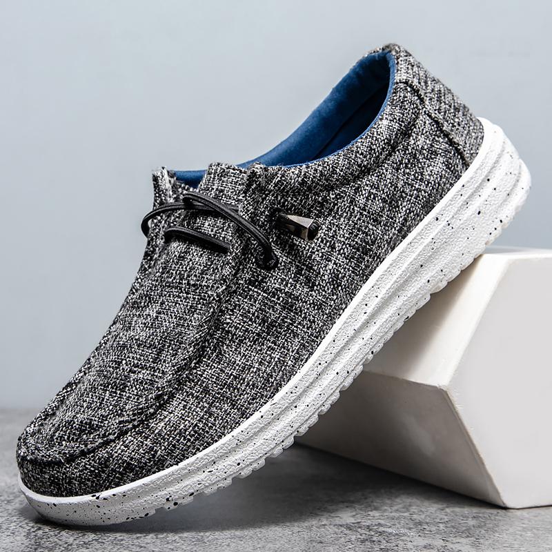 Lucyever Мужские парусиновые балетки с коротким носком Женские удобные мокасины на платформе больших размеров Женские повседневные кроссовки без застежек Женские 45