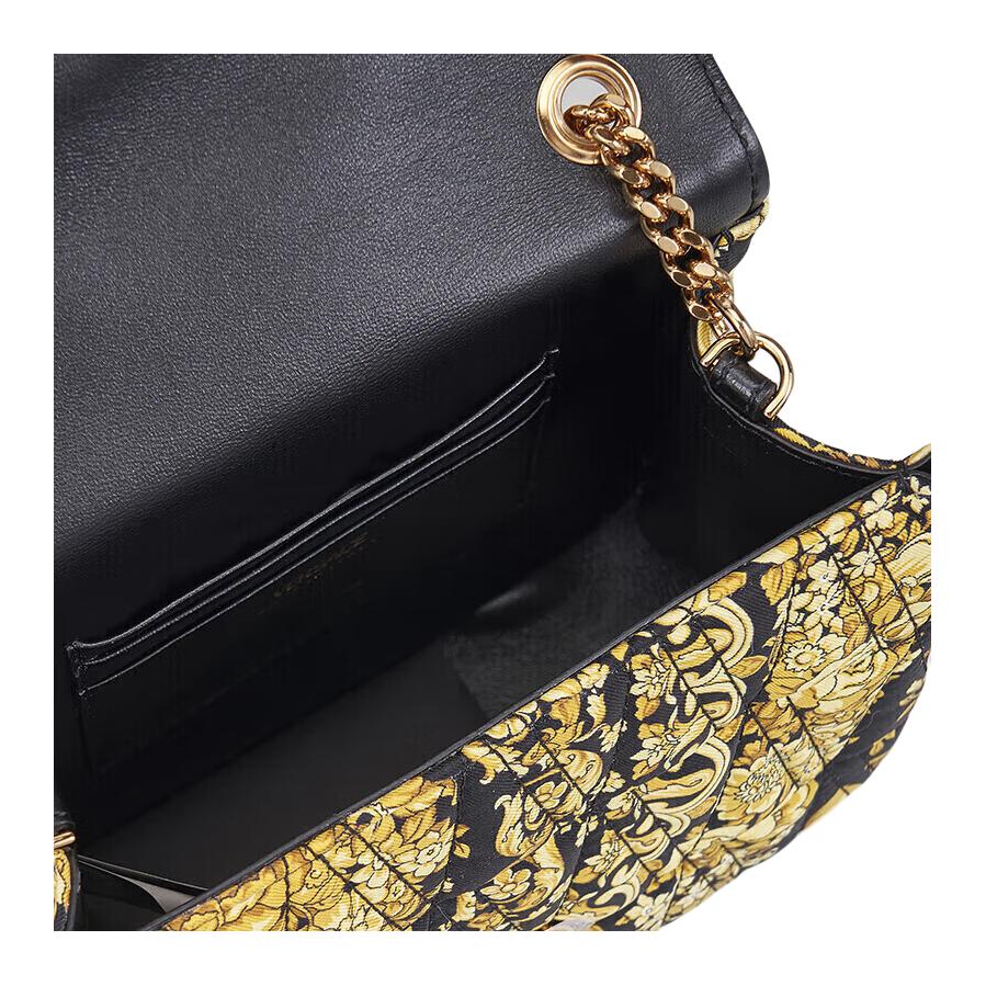 Versace V Quilted Baroque Print Magnetic Flap Fabric Shoulder Crossbody Bag Women bags Multicolor DBFH821-1A04300-5B02V