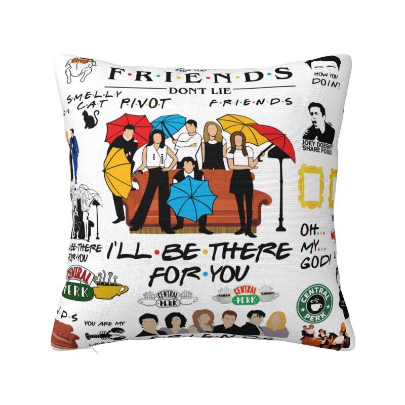 Nordic Style Funny TV Show Friends Collage Cushion Covers xcm Velvet Pillow Case for Sofa Square Pillowcase Home Decorative