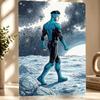 Invincible on the Moon Personalized D Textured Metal Poster Wall Art Vintage Tin Signs for Office Decor Room Bedroom Decoration