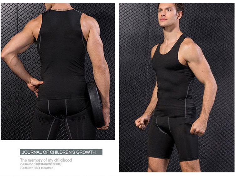 Men's Fitness Basketball Sweat-Wicking Quick-Dry High-Elasticity Compression Shorts