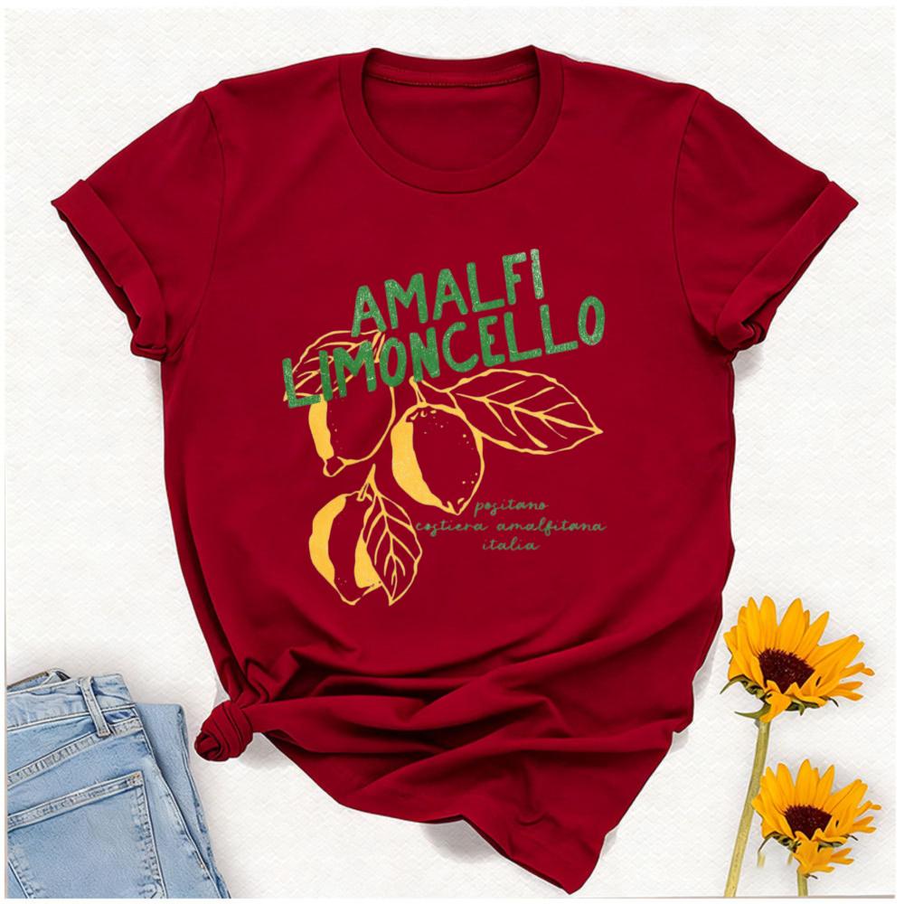 Vintage Lemon Graphic Cotton Tshirt Italian Boho Limoncello Design Comfort Colors Crew Neck Short Sleeve Retro Trendy Tee Tops