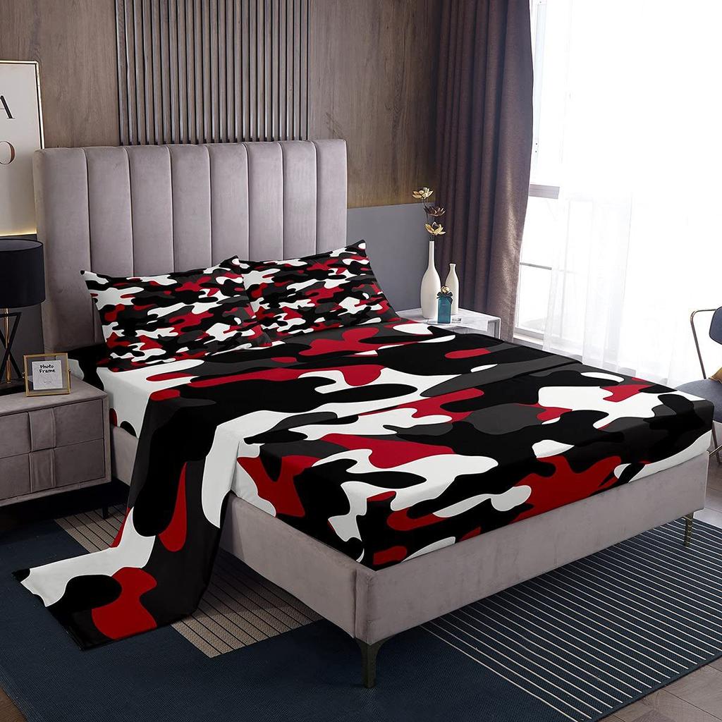 Крыса Грызун Узор Шапка для кровати Комплект постельного белья из четырех предметов Спальня Общежитие Постельное белье Украшение