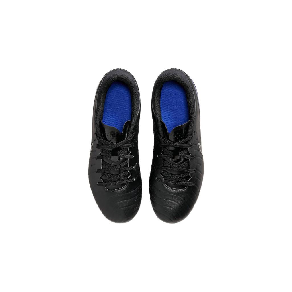 Nike Tiempo Legend 10 Жесткое покрытие Скользкие Устойчивые к истиранию Амортизация Низкие Детские Футбольные Бутсы Черный Синий DV4349-040