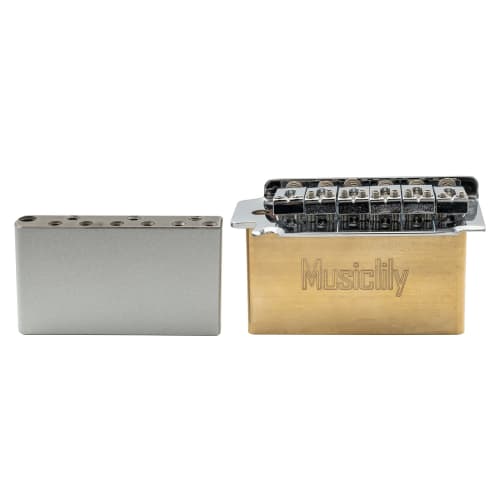 Musiclily Ultra Steel 40mm Tremolo Block with 10.5mm String Pitch, Two-Point Support, for Squier Standard Series Electric Guitar Bridges Made In China