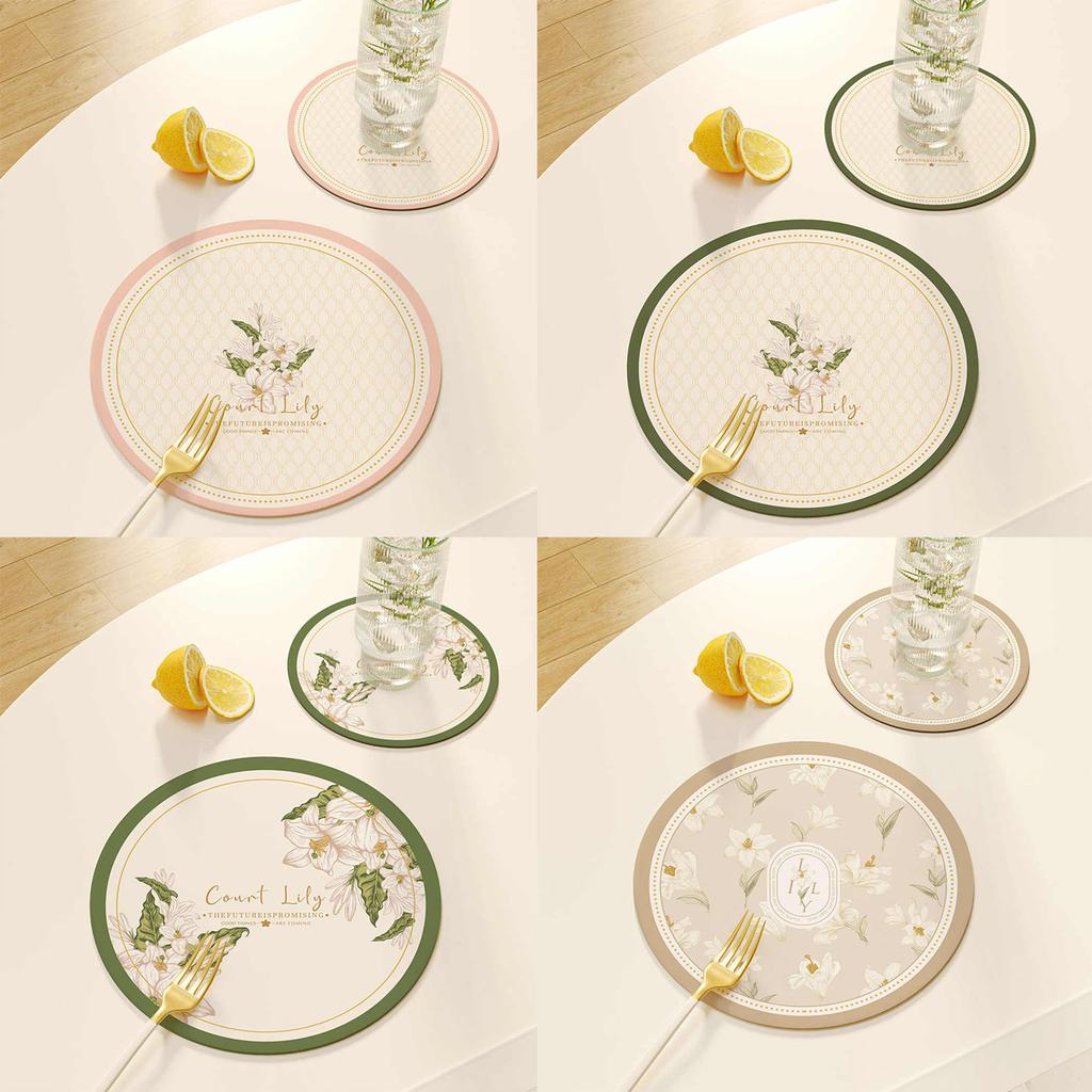 1pcs Leather Cloth Coaster Placemat Absorbent Pad Skid Insulation Cup Mats Anti-slip Bowl Mat Kitchen Home Tableware Drinkware