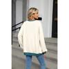 Spring and Autumn Women's Plus Size Color Collision Round Neck Loose Long Sleeve Sweatshirt Top