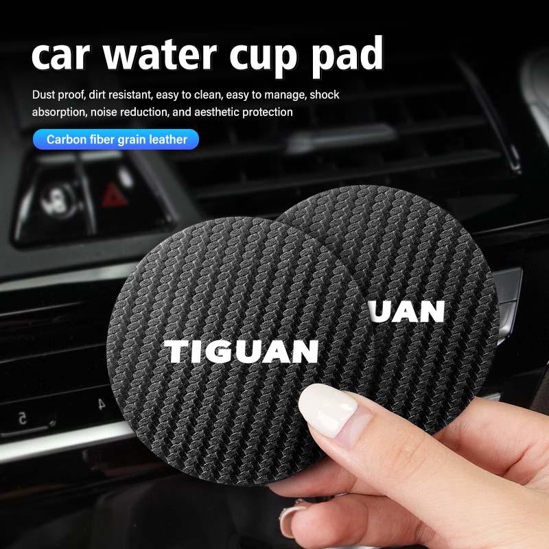 CUP1 2Pcs Car Water Cup Bottle Holder Anti-slip Pad Mat Silica Gel For Volkswagen VW Tiguan MK1 mk2 2016 2017 2018 2019 2020 2021