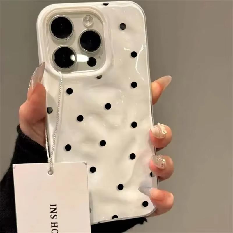 Простой чехол для телефона в однотонный горошек для iPhone 17 Air 16 15 14 13 12 11 Pro Max Plus Защитный от падения чехол