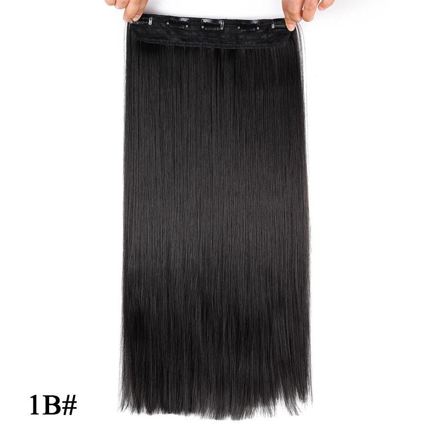 Прямые наращивания волос Ombre Розовый Фиолетовый Наращивание волос на 5 клипсах Синтетические дешевые 22 дюйма для женщин