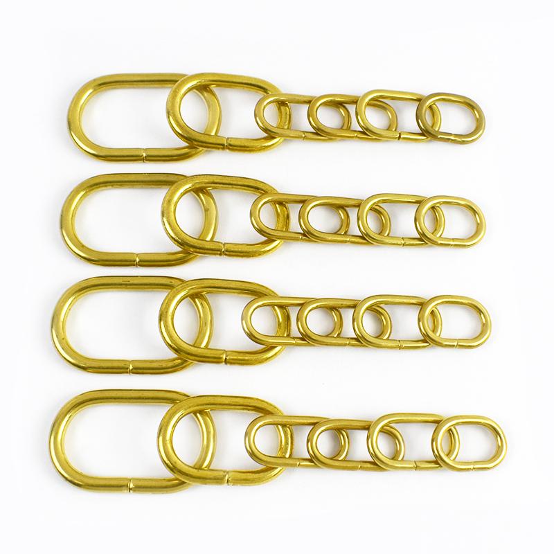 Meetee 5/10/20Pcs O Ring Buckles Pure Copper Solid Brass Clasp for Bag Strap Belt Buckle Dog Collar Hoop Leather Craft Accessory