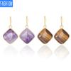 Серьги с натуральным кристаллом и аметистом, геометрические европейские и американские серьги, серьги с кристаллами в креативном стиле, женские