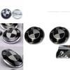 Logo Bmw For Real Carbon Fiber Black Silver 74mm Hood Trunk Badge Emblem