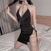 Sex Underwear Women's Sexy Deep V Backless Hot Neck Temptation Chain Nightclub Nightdress Side Open Hot Women's Suit