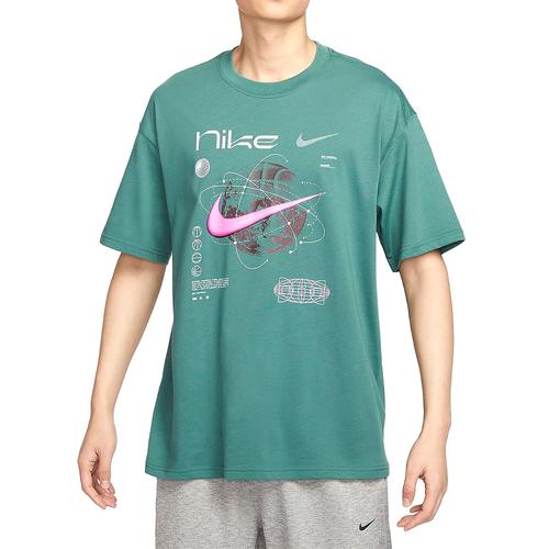 Nike Мужская зеленая футболка с коротким рукавом для фитнеса и тренировок на открытом воздухе